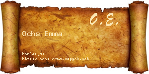 Ochs Emma névjegykártya